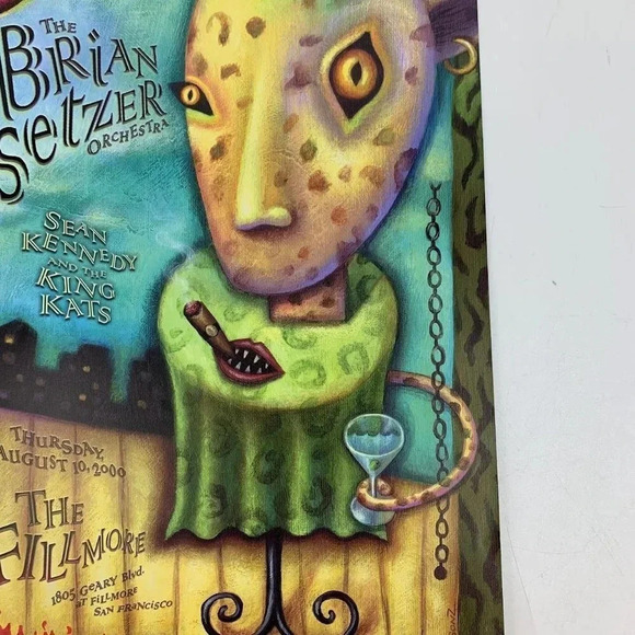 Brian Setzer Orchestra King Kats Fillmore San Francisco 2000 Concert Flyer 13x19 - Picture 5 of 13